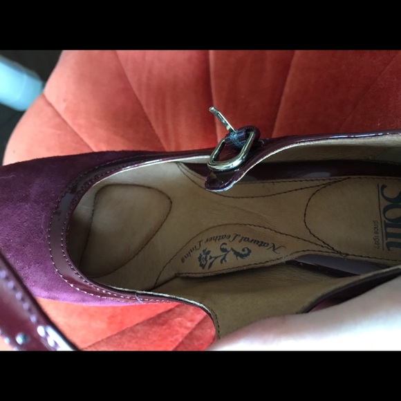 Sofft suede bordeaux Madelia strappy platform heal - Picture 13 of 16